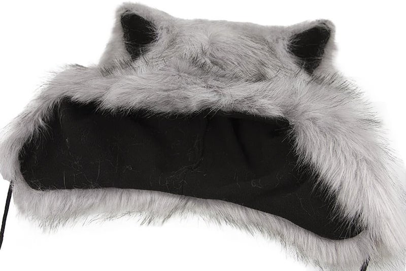 Holiberty Cute Animal Horns Ears Winter Hat Plush Fur Warm Trapper Hat Funny Viking Christmas Halloween Costume Snow Ski Hat - Image 4